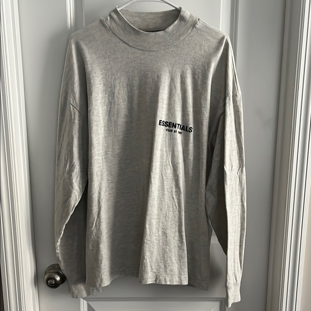 Essentials White Heather Long Sleeve Men's Shirt